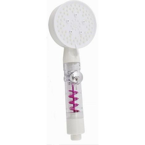 TRADE SHOP - Soffione Doccia Multigetto Flusso D'acqua Curvo Pulsante Doccetta 9x25.5cm 87530 - (1/2)