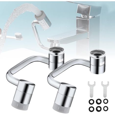 (2 pièces) 1080 ° robinet d'extension multifonction rotatif, aérotateur de robinet de filtre à l'épreuve des éclaboussures, robinet de mousse en acier inoxydable