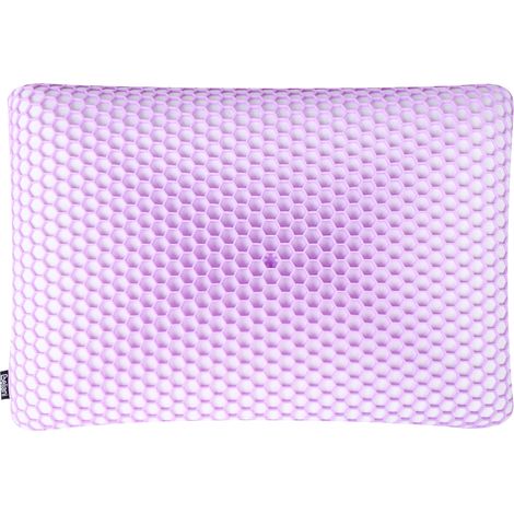 Almohada de espuma viscoelástica con soporte ergonómico y rejilla de nido de abeja refrescante de TPE 55 x 35 cm violeta Athos