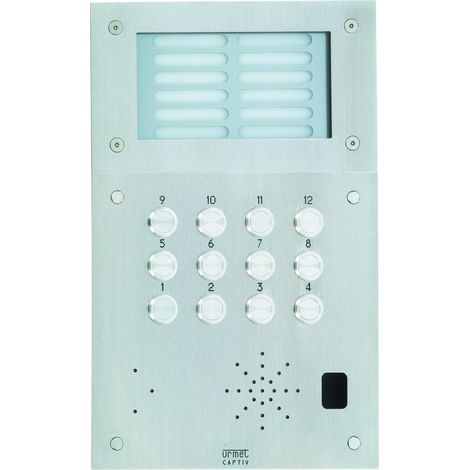 Plaque inox 12bp+grav+ecl URMET 52012G