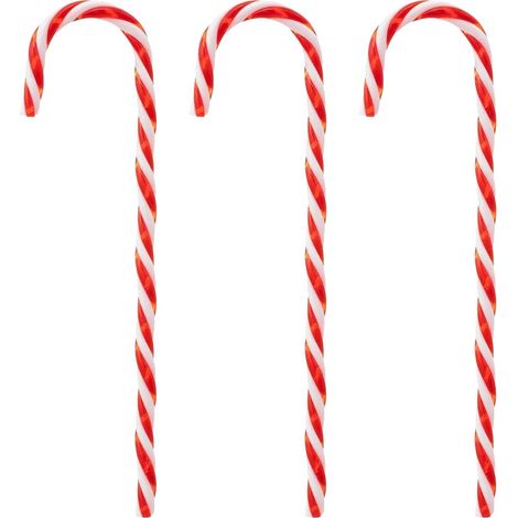 Déco de Sapin Lot de 3 Sucre d'orge rouge et blanc H 15 cm - Feeric Christmas (1/2)