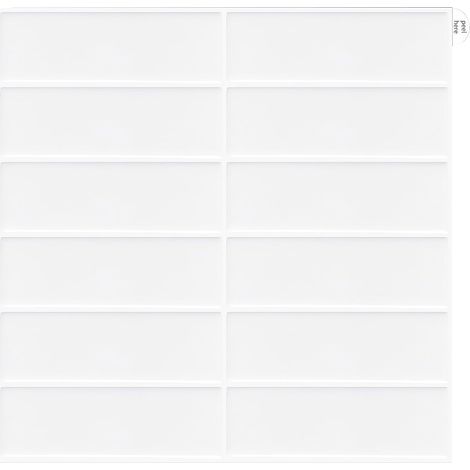Lot de 6 autocollants pour carrelage mural de métro pour cuisine et salle de bain - Rectangulaires (31 x 31 cm) (blanc pur) (1/5)