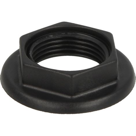 Le Sanitaire – Raccord de robinetterie contre-écrou plastique 3/4’’ noir – Filetage entrée 3/4’’ – Fixation par vis – Pour installations sanitaires