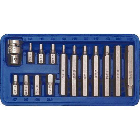 Vorel 66720 esagonale cacciavite bit set h4-h12 15PCS