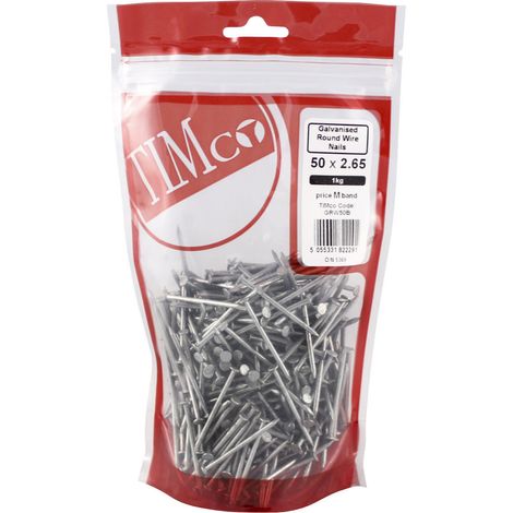 Timco Round Wire Nails - Galvanised (125 x 5.60mm) (10 Pack) (1/2)