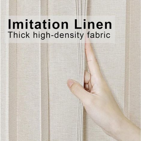 Rideau de Douche Magnétique Pliable, Imperméable et Anti-Moisissure, Lin Épais Sans Doublure, Beige 120x180 cm (1/4)