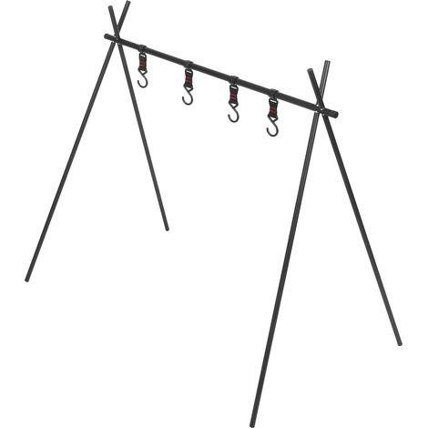Support de cuisson trépied pour barbecue de camping, idéal pour les pique-niques et les fêtes en plein air. (1/5)