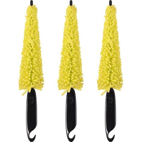 Brosses de nettoyage pour jantes - 20 x 5,5 cm - Jaune - Brosses de nettoyage en microfibre - Nettoyant pour jantes - Brosses pour jantes de voiture (1/5)