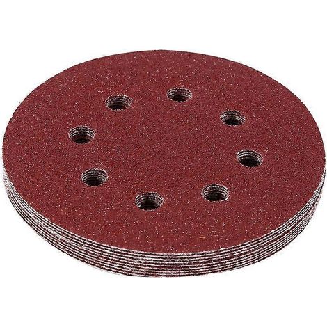 125-mm-Polierscheiben, rote Schleifscheiben, 8-Loch-Schleifpapier (Körnung 60)