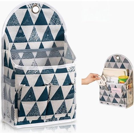 Estantería de pared impermeable con ganchos y bolsa de almacenamiento colgante plegable. (1/5)
