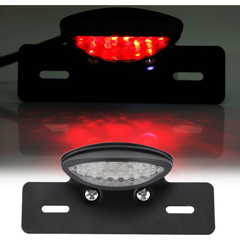 Weißes LED-Motorradrücklicht, Bremslicht, Kennzeichenbeleuchtung für Cafe Racer Custom (1/5)