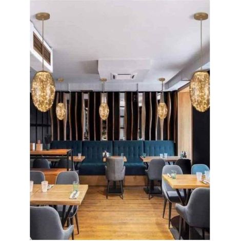 Lampadario a led a sospensione in vetro 12 watt lampada ovale effetto cielo stellato a luce calda 3000k