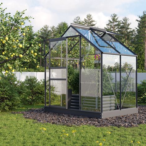 Vitavia Gewächshaus "Planet 2500" inkl. Fundament, schwarz, 2,5 m², 3 mm ESG (1/5)