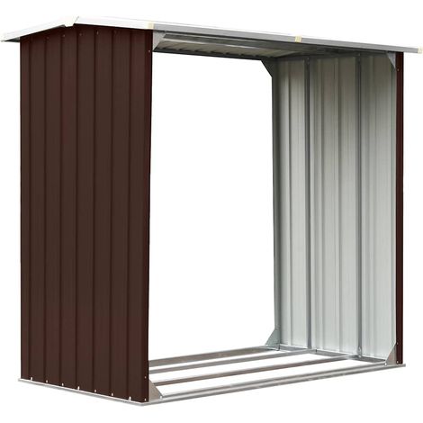 Maison Exclusive - Abri de stockage de bois Acier galvanisé 172x91x154 cm Marron (1/5)