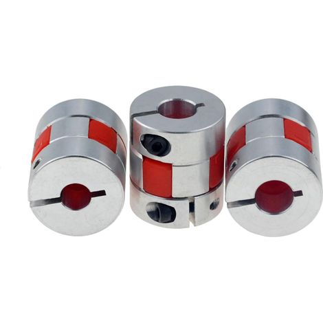 4 pièces Accouplement flexible en aluminium à gorge, D25L30 8x10 mm, pour connexion moteur, (1/2)