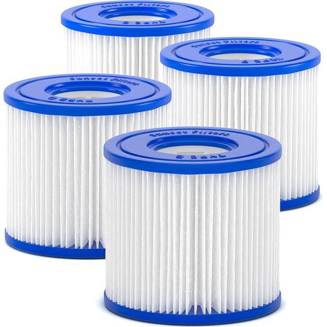 Filterkartusche Typ VI für Lay-Z-Spa Whirlpools (Miami, Palm Springs, Monaco, Las Vegas und Paris) – Kompatibel mit Bestway 58323 und SaluSpa 90352E – 4er-Pack (1/4)