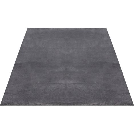 FLOORNOVO Hochflor Teppich Grau einfarbig - 200 x 140 cm - Besonders Weicher Teppich Wohnzimmer & Badezimmerteppich - Pflegeleicht - vielseitig einsetzbar im Innenbereich (1/2)