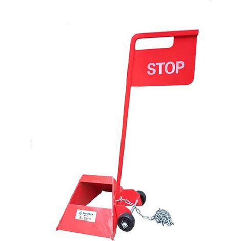 20 Cales roue acier avec panneau STOP et roulettes - Hauteur 0.80m - CR-250-R/20