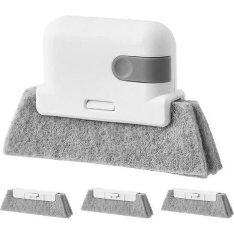 Outil de nettoyage de fenêtre de cuisine avec éponge remplaçable pour porte coulissante étroite, gris (1/4)