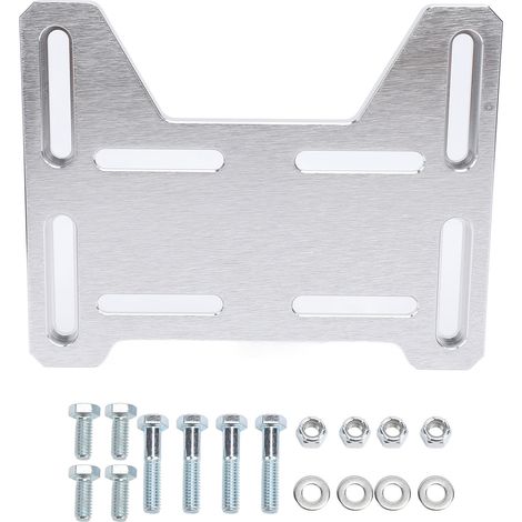 Ortviai Support de Moteur Réglable en Aluminium pour Mini-Bike et Karting – EM-1065, Argent, Haute Résistance (1/5)