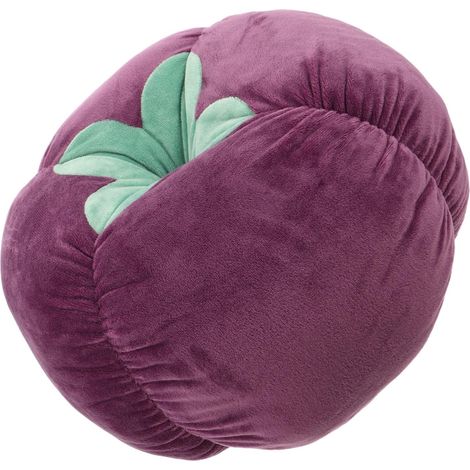 Easy-to-clean decorative cushion in fruity plush with PP cotton filling. Playful style and purple color for sofas and beds in living rooms and hotel spaces. (1/5)