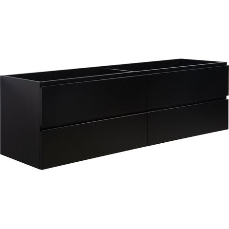 Badplaats Mobile Sottolavabo Angela 160 x 48 cm – Nero Opaco – Mobile Sospeso con Cassetti