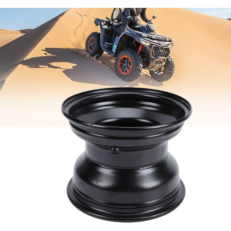 Jante de roue arrière 18x9.50-8 pour quad, moto tout-terrain, tondeuse autoportée, acier, 4 trous, peinture noire, 8 pouces. (1/4)