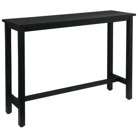 Table de bar moderne noire 140×40×100cm cadre métal, multi-usage table de fête, table à manger et table à café (1/5)