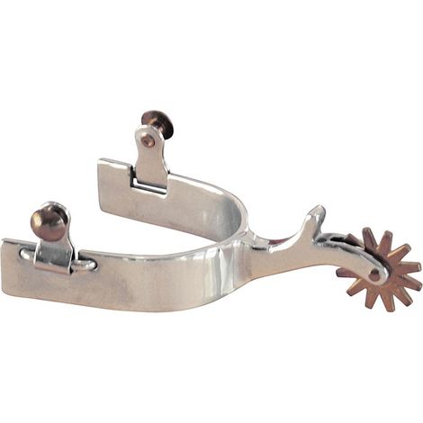 Speroni Western inox liscio con rotella grande colore ottone