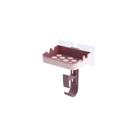 Portasapone, portasapone con ventosa, portasapone da parete, portasapone con scolapiatti, semplice portasapone con scolapiatti per bagno/WC, colore caldo (colore: rosso). - Crezuo