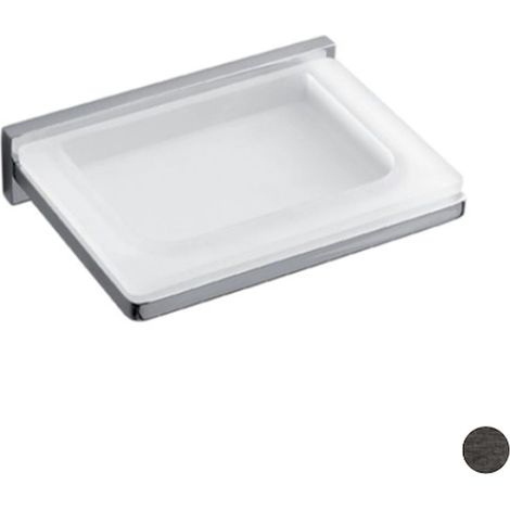 COLOMBO DESIGN Look b1601 porta sapone parete vetro acidato naturale grafite mat codice prod: B16010GM-VAN (1/2)