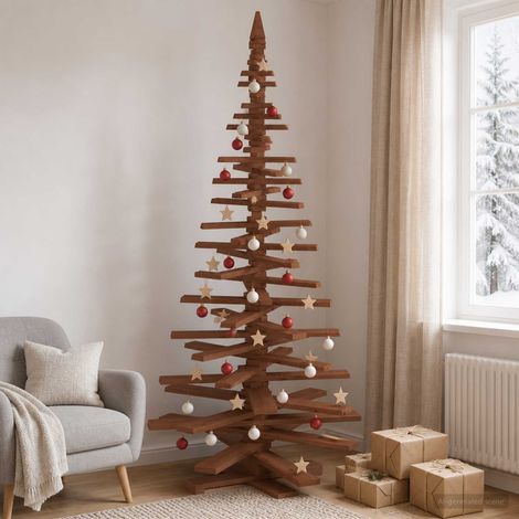vidaXL Árbol de Navidad de madera KOTKA 210 cm Madera de Pino Maciza (1/5)