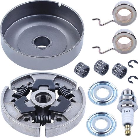 Kit de disque d’embrayage avec pignon 3/8”-6T pour Stihl MS211 MS171 MS181 MS171C MS181C MS211C Tronçonneuse Pièces de rechange avec engrenage hélicoïdal, clip E, rondelle de pignon, roulement à aigui (1/5)