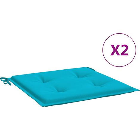 Maison Exclusive - Coussins de chaise de jardin lot de 2 turquoise 50x50x3cm tissu (1/5)