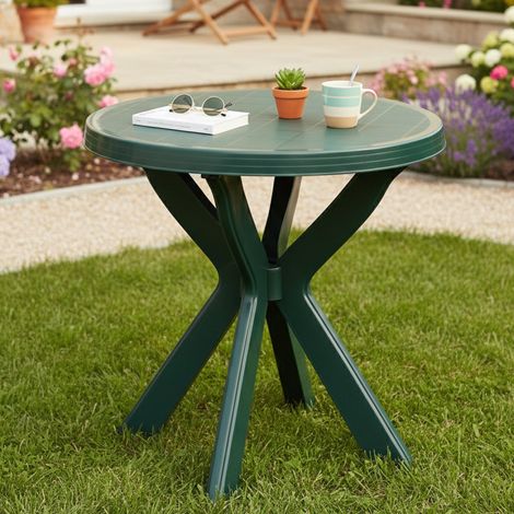Dmora Table basse d'extérieur ronde, Made in Italy, 70 x 70 x 72 cm, Couleur verte (1/3)