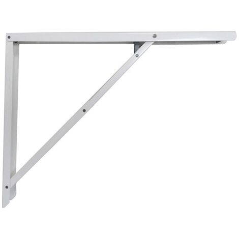 Équerre pliante en acier blanc 40x52cm – Capacité de charge 400kg – Pour menuiserie et construction – Hauteur pliée 2cm (1/2)
