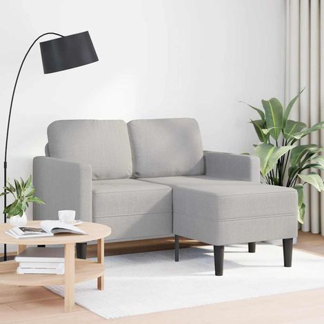 Canapé 2 places,Sofa pour Salon,Banquette avec méridienne en L gris nuage 125 cm tissu CFW769171 (1/5)