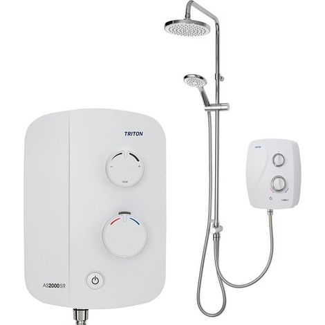 Triton AS2000SR DuElec Silent Running Thermostatic Power Shower + Dual Head