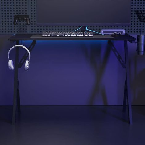 vidaXL Escritorio gaming con patas en forma de Y negro 110x60x75 cm (1/5)