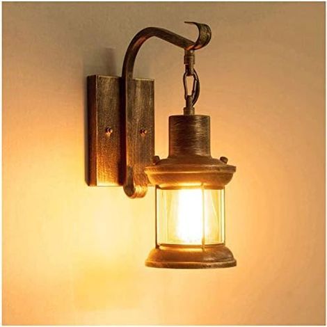 Antike Wandleuchte, Vintage-Wandleuchte, Retro-Metallwandleuchte, Glaswandleuchte für den Innenbereich für Loft, Dachboden, Terrasse, Restaurant, Café, Wohnzimmer und Arbeitszimmer (1/5)