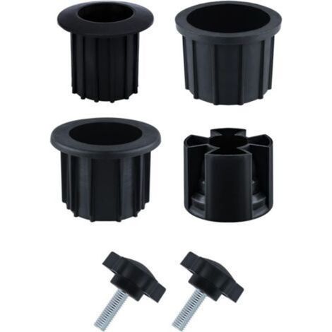 Ensemble de 6 pièces pour pied de parasol, accessoires pour pied de parasol avec fil de fixation noir, pour table de patio, balcon, jardin (noir) (1/5)