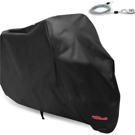 Housse de protection moto en tissu Oxford 210D imperméable et UV – Noir, taille 3XL (265 x 105 x 125 cm) (1/5)