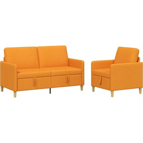 Set di Divani con Storage 2 pz 3 posto Giallo Scuro vidaXL (1/5)