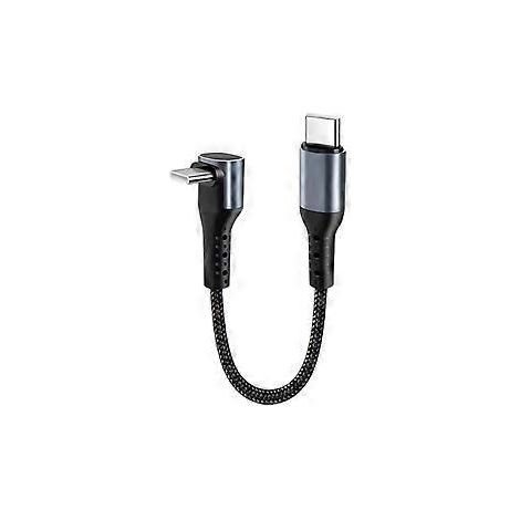 Câble USB Type C vers USB-C/USB coudé à 90° de 25 cm, câble de charge rapide pour boîtier d'alimentation (coude Type C vers Type C). (1/4)