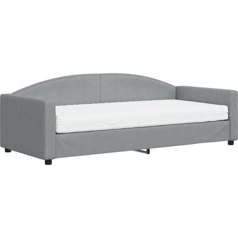 Maison Exclusive - Tagesbett mit Matratze Hellgrau 90x200 cm Stof