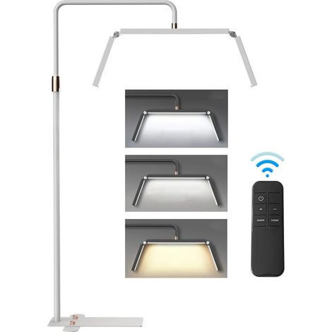 Lampe LED pliable 40 W, éclairage de sol, éclairage de remplissage, lampe de lune, intensité variable 3 200 K-5 600 K, avec télécommande, 180 cm (1/5)