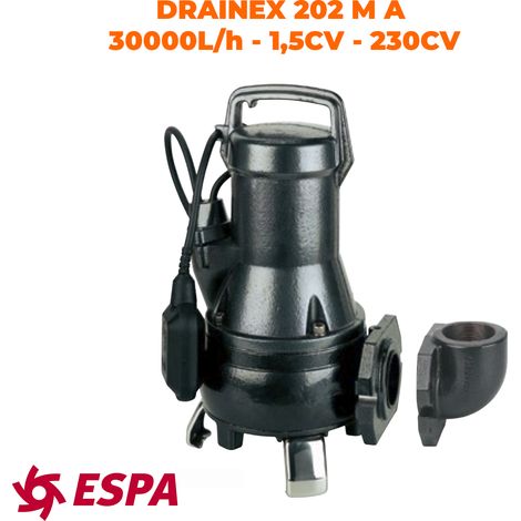 Pompe submersible de drainage des eaux usées DRAINEX 202 - ESPA Options : 1-230V - (MA) Monophasé avec interrupteur de niveau (1/4)