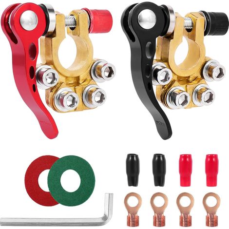 Cosses de batterie 4 voies 12/24/60V fermeture rapide laiton voiture (1/5)