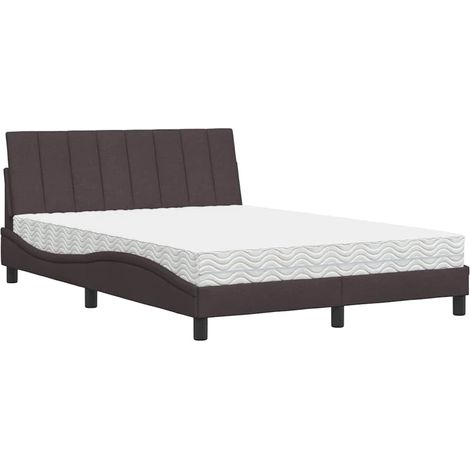 Maison Exclusive - Bett mit Matratze "Hanko" Dunkelbraun 140x190 (1/5)