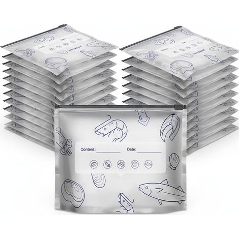 30 Pcs Reusable Aluminum Foil Storage Bags with Zipper for Storing Cookies, Sweets, Fruit, Vegetables and Meat (1/5)
